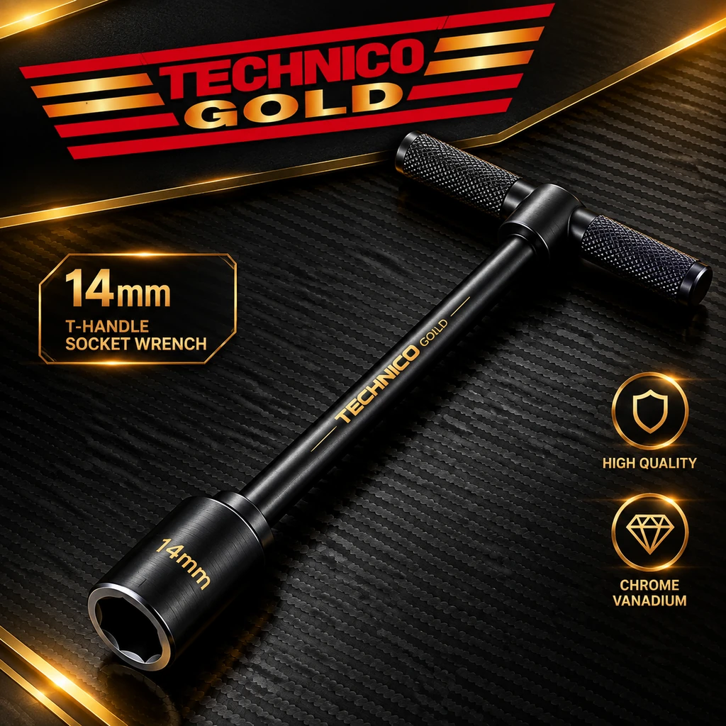 آچار بکس T شکل ۱۴ میلی‌متر برند تکنیکو گلد (Technico Gold) - اصلی و حرفه‌ای